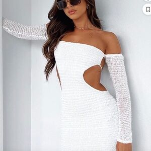 NWT White Fox Summer's Over Long Sleeve Mini Dress